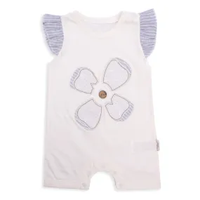 Little Sparks Baby Romper Flower Grey & White