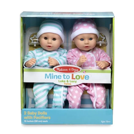 Mine to Love Twins Luke & Lucy Doll Set