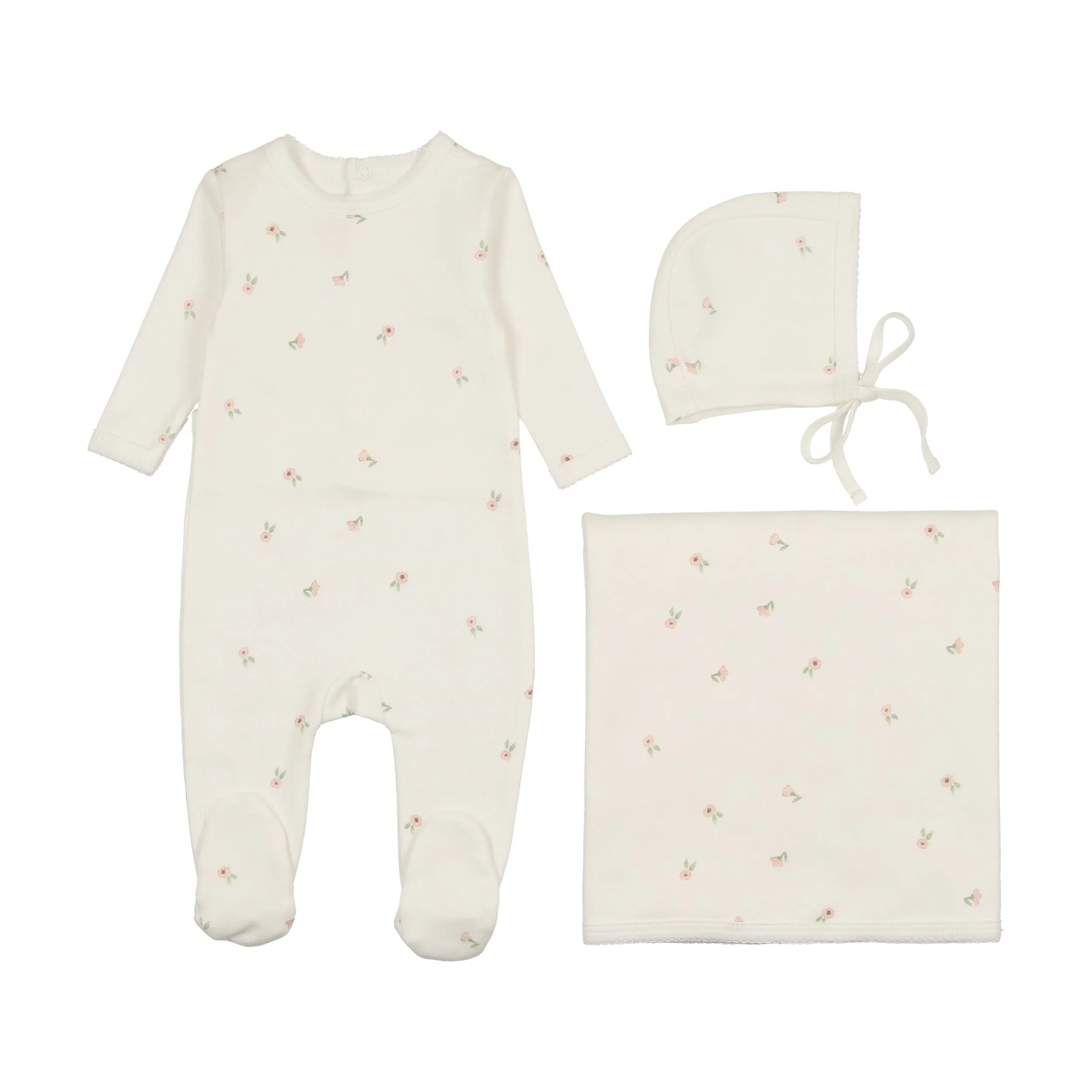Mon Tresor Ivory/Pink Cascade of Blossom Layette Set