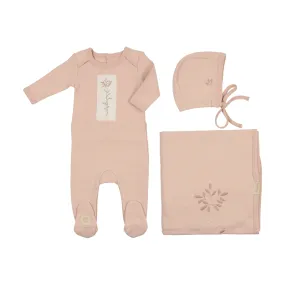 Mon Tresor Pink Whip Flower Patch Layette Set