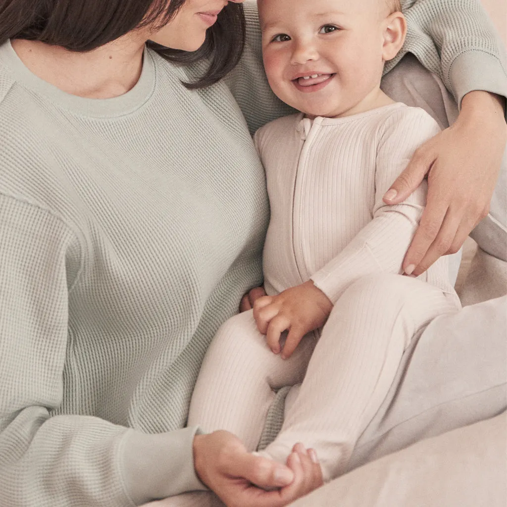 MORI Ribbed Two Way Zip-Up Sleepsuit