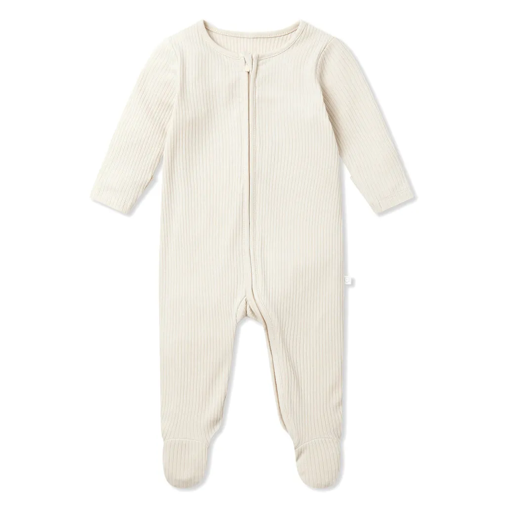 MORI Ribbed Two Way Zip-Up Sleepsuit