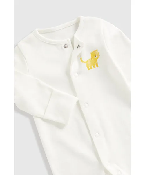 Mothercare Animal Baby Sleepsuits - 3 Pack