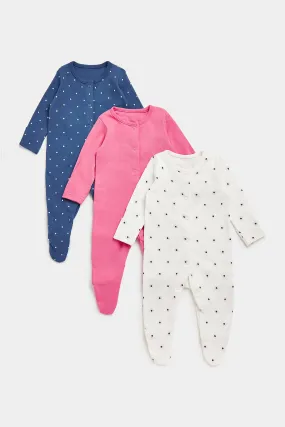 Mothercare Baby Sleepsuits - 3 Pack