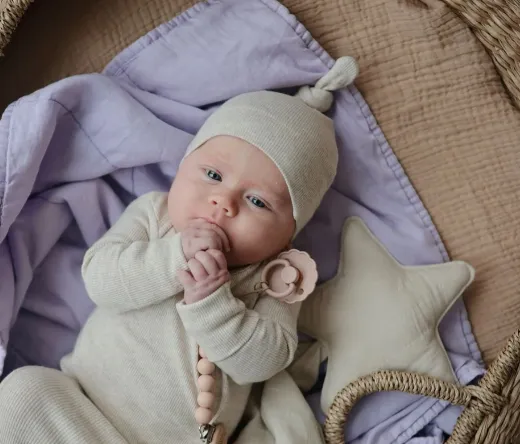 Mushie Baby Beanie -  Ivory