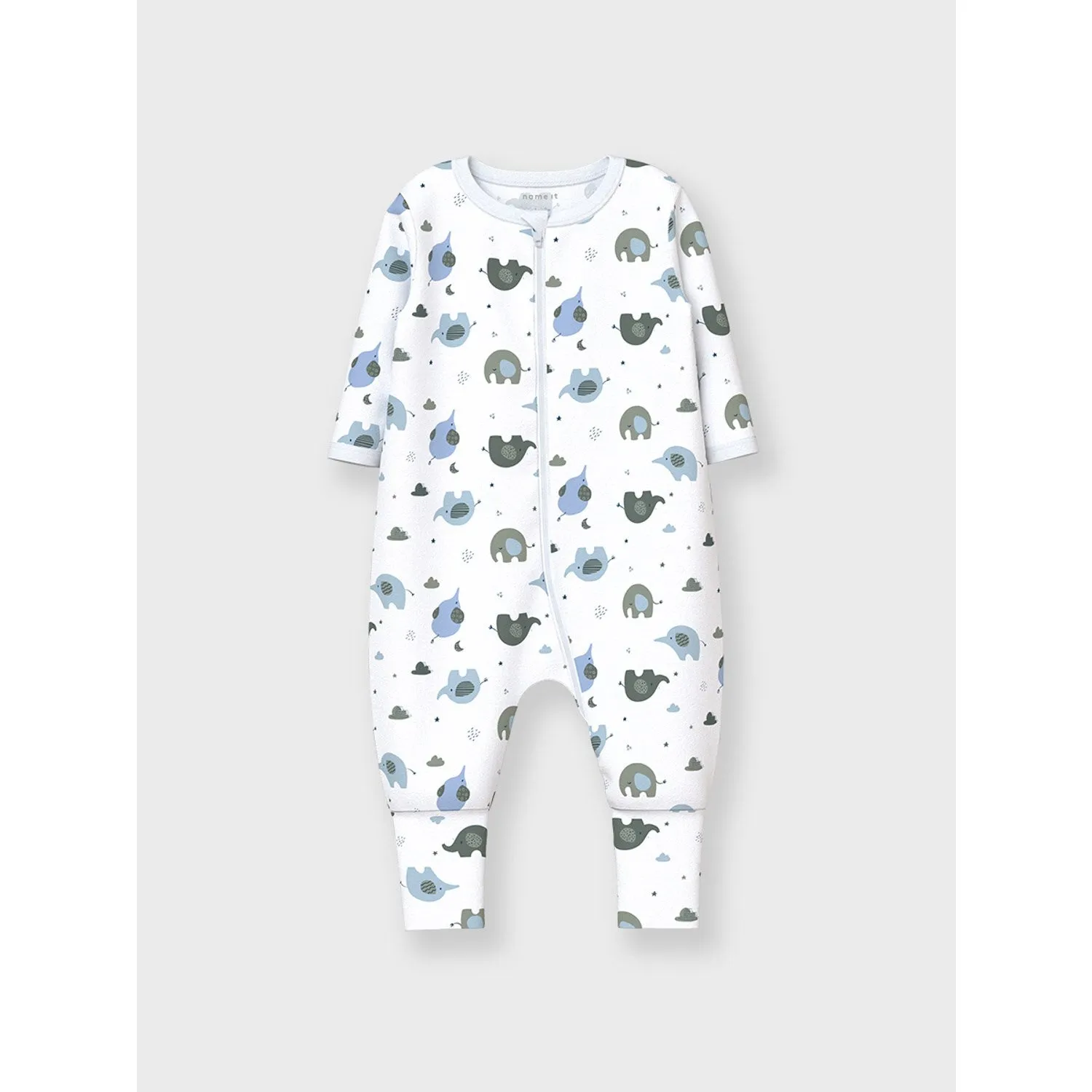 Name It undefined Blue Nightsuit 2-pack Zip Elephant Noos