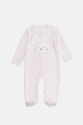 Newborn Pink Textured Sleepsuit