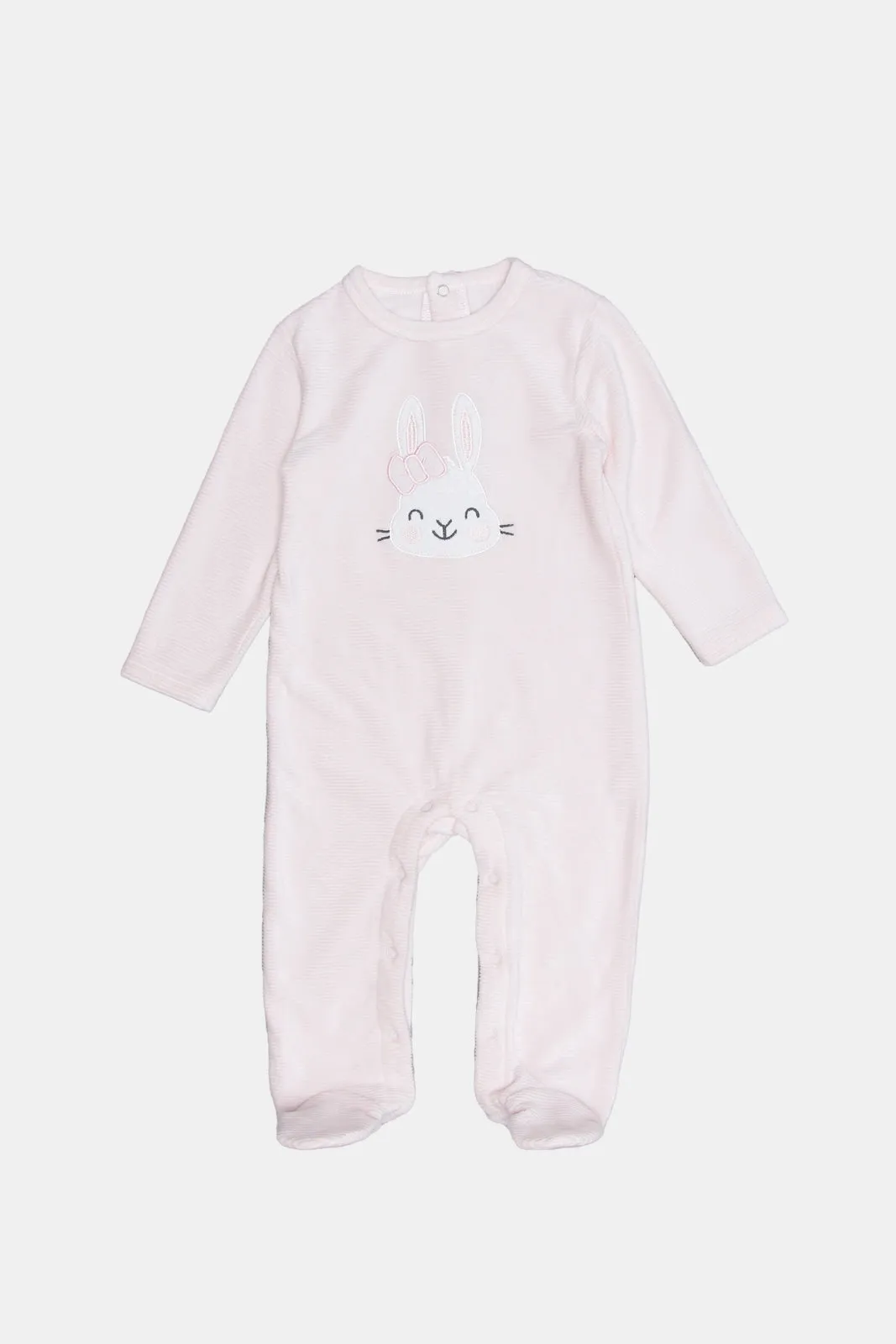 Newborn Pink Textured Sleepsuit