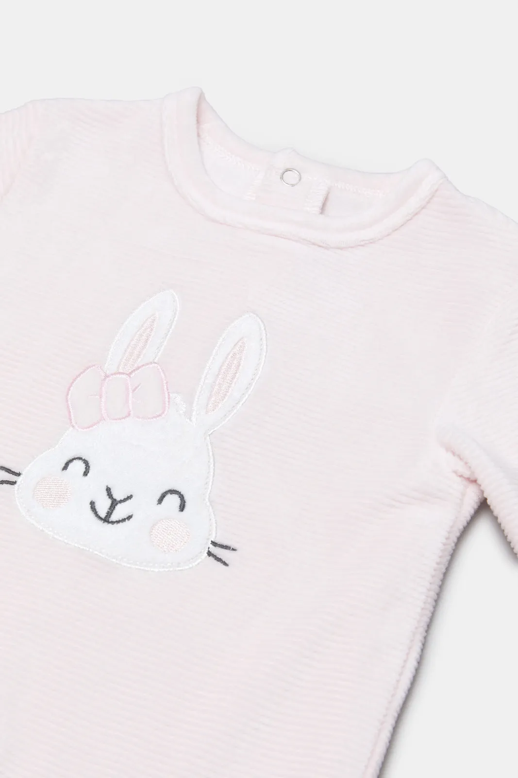 Newborn Pink Textured Sleepsuit