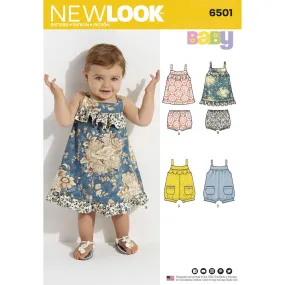 Newlook Pattern 6501 Babies' Dress and Romper