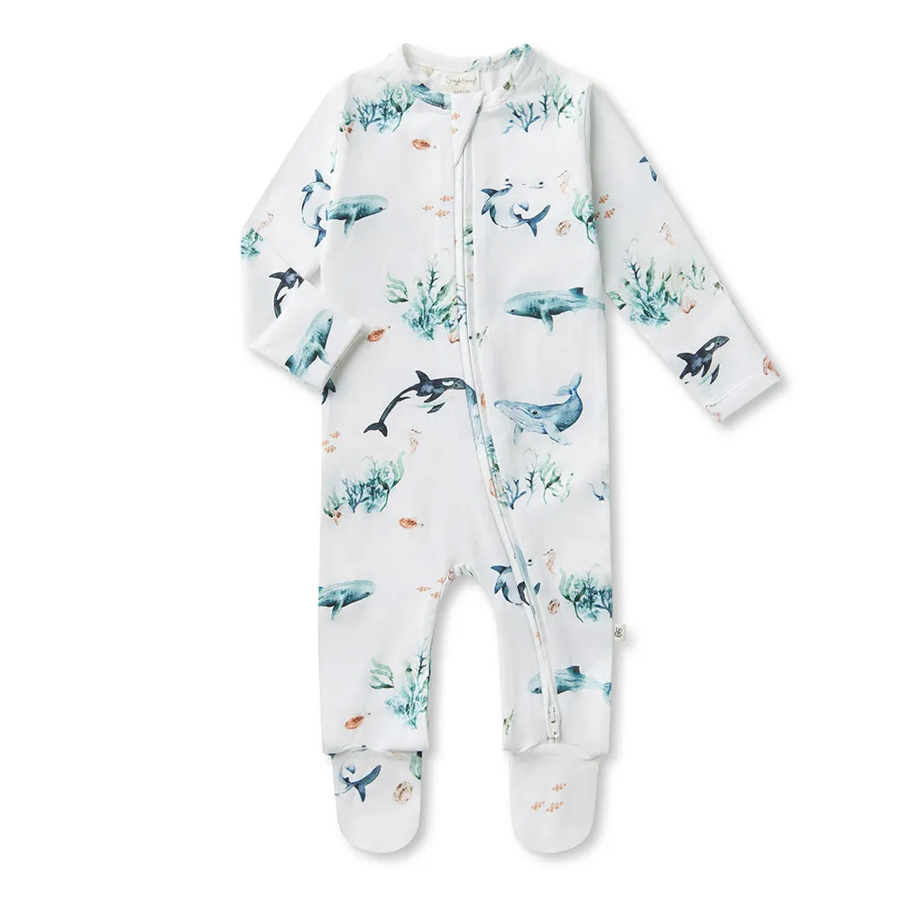 Ocean Organic Snuggle Sleepsuit Zip Footie