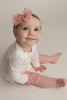 Oh Baby! Glinda Bow Headband  - Blush