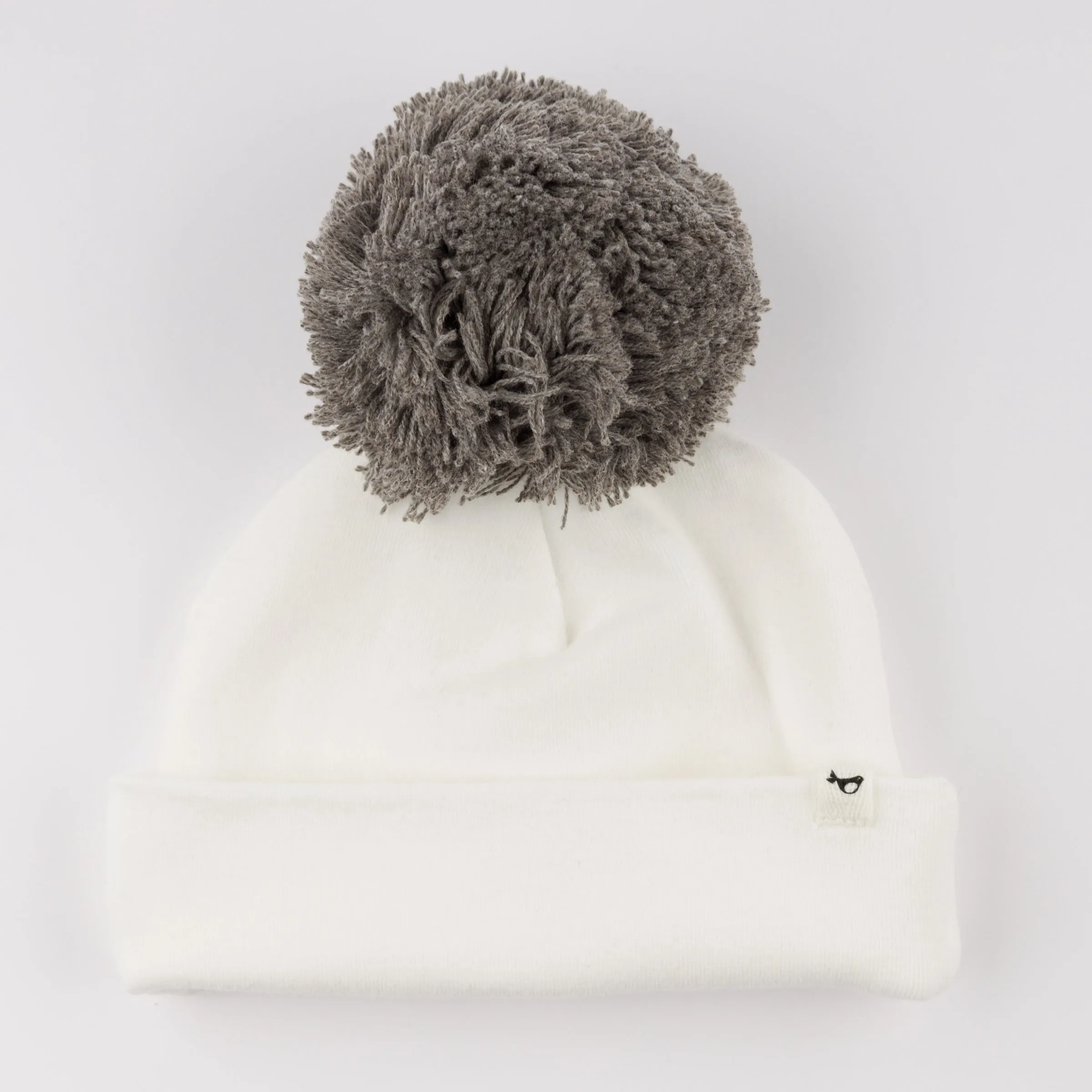 oh baby! Pom Hat - Charcoal on Cream
