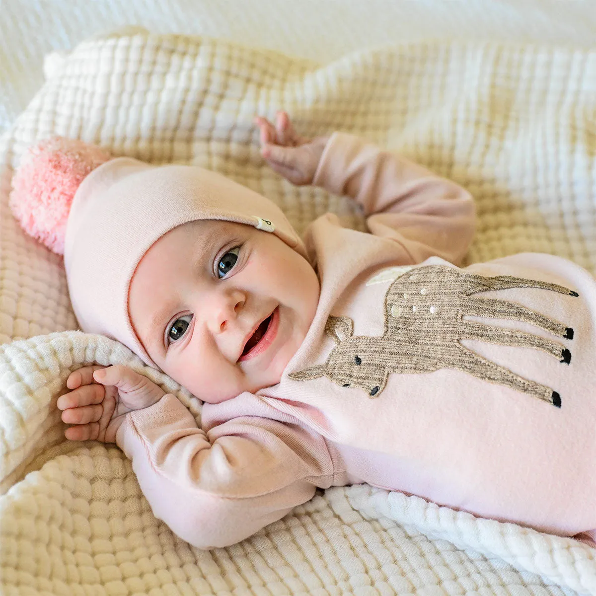 oh baby! Pom Hat - Dusty Pink on Dusty Pink