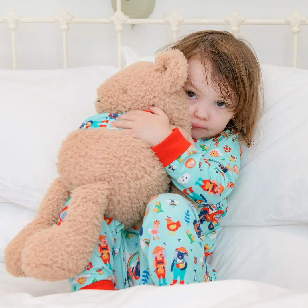 Organic Cotton Kids' Pyjamas with Fun Farmyard Print