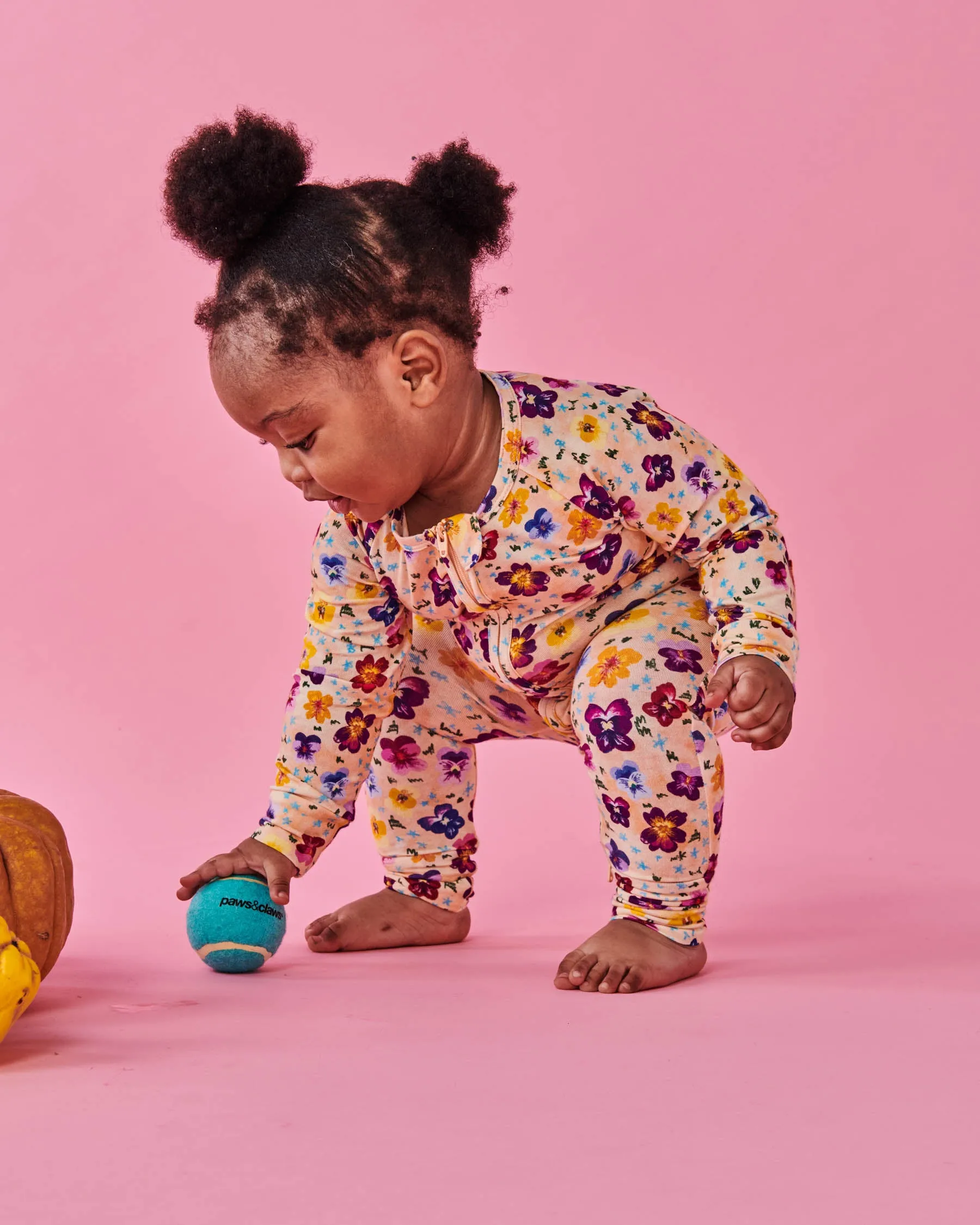 Pansy Organic Long Sleeve Zip Romper