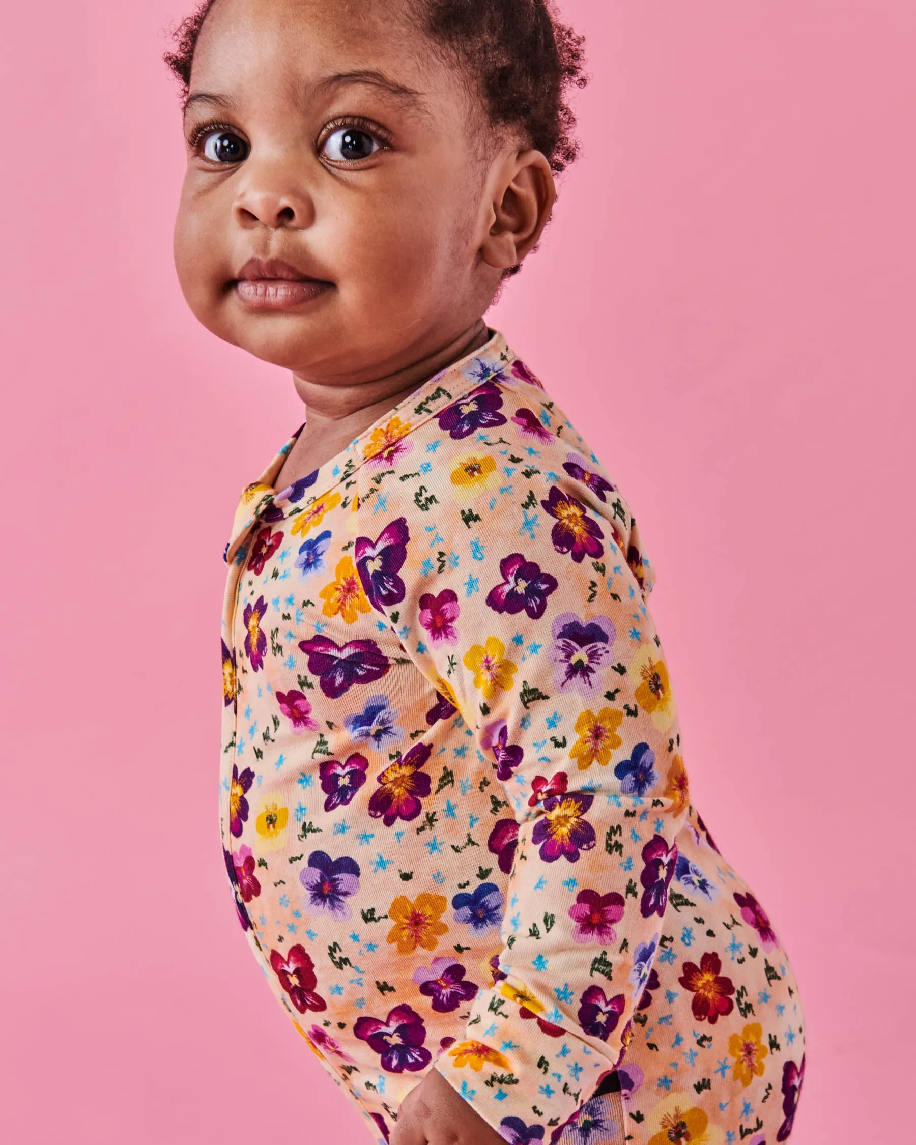 Pansy Organic Long Sleeve Zip Romper