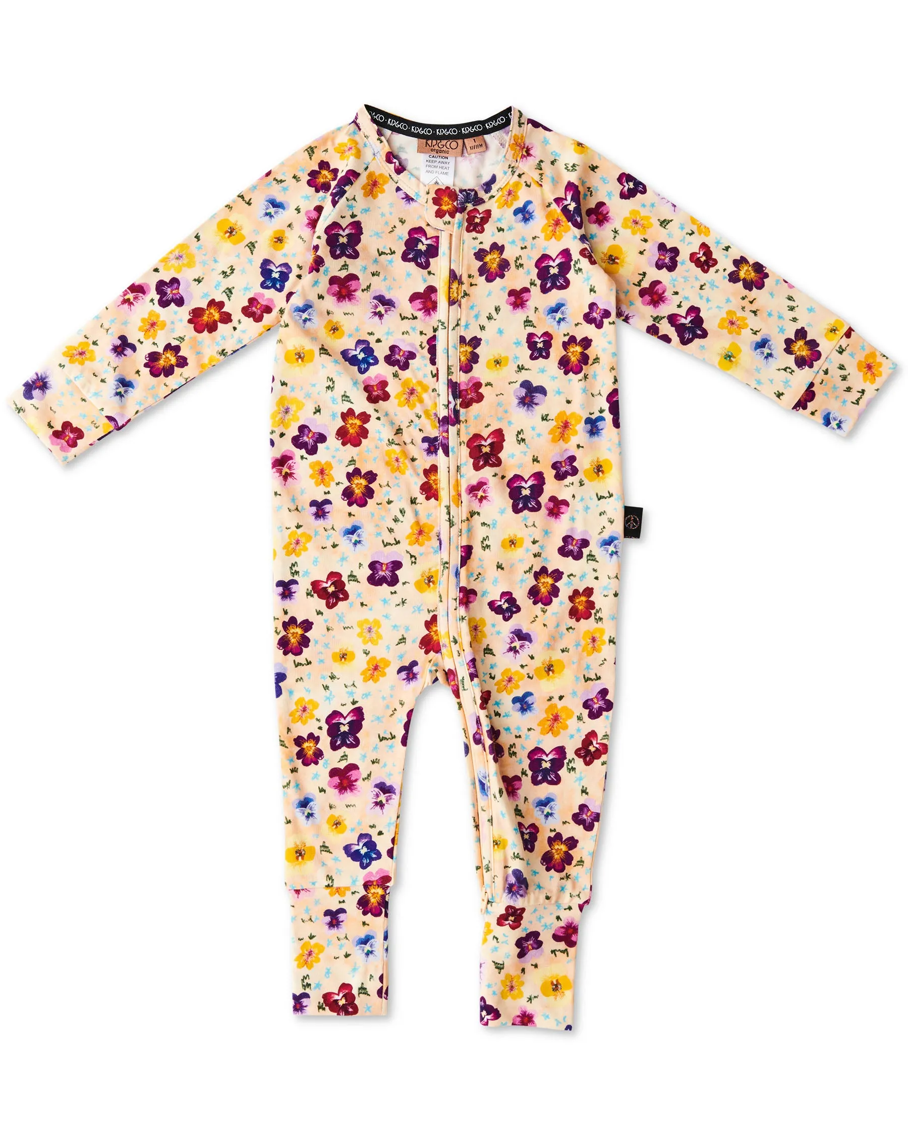 Pansy Organic Long Sleeve Zip Romper
