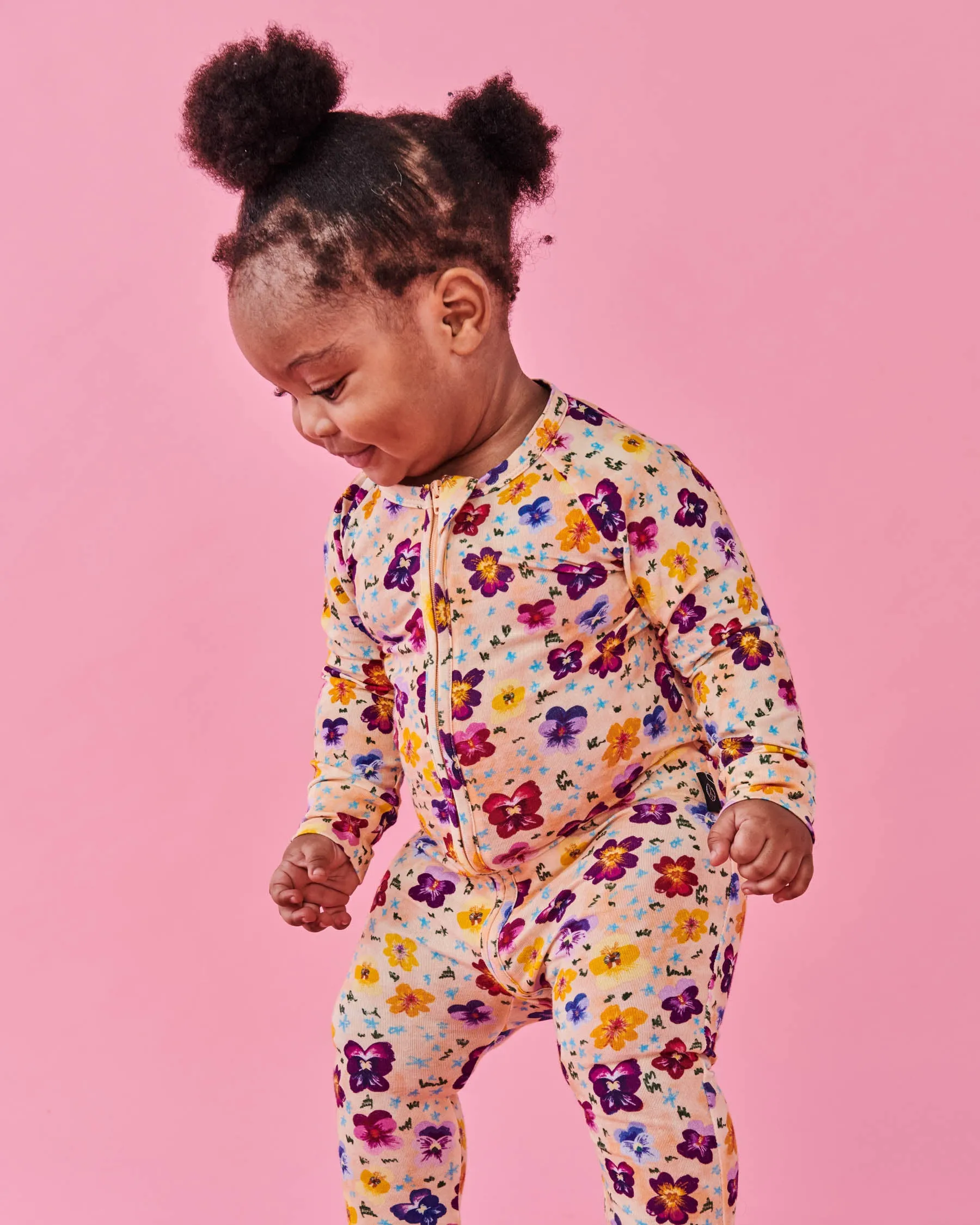Pansy Organic Long Sleeve Zip Romper
