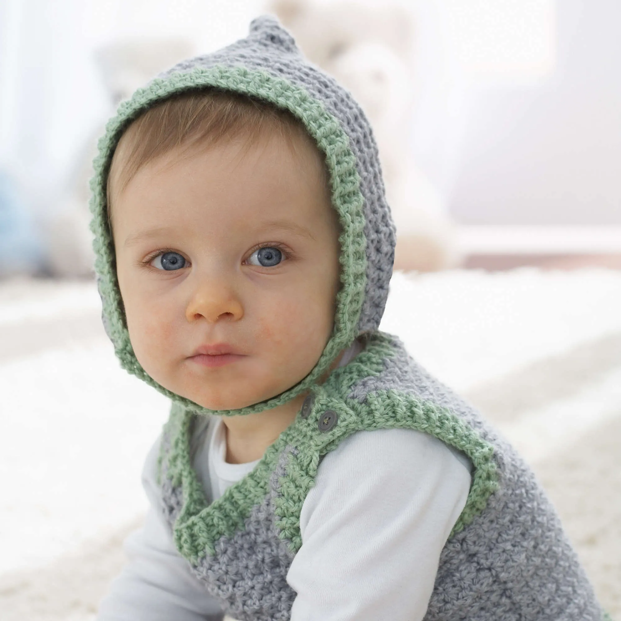 Patons Crochet Elfin Hat And Vest Set