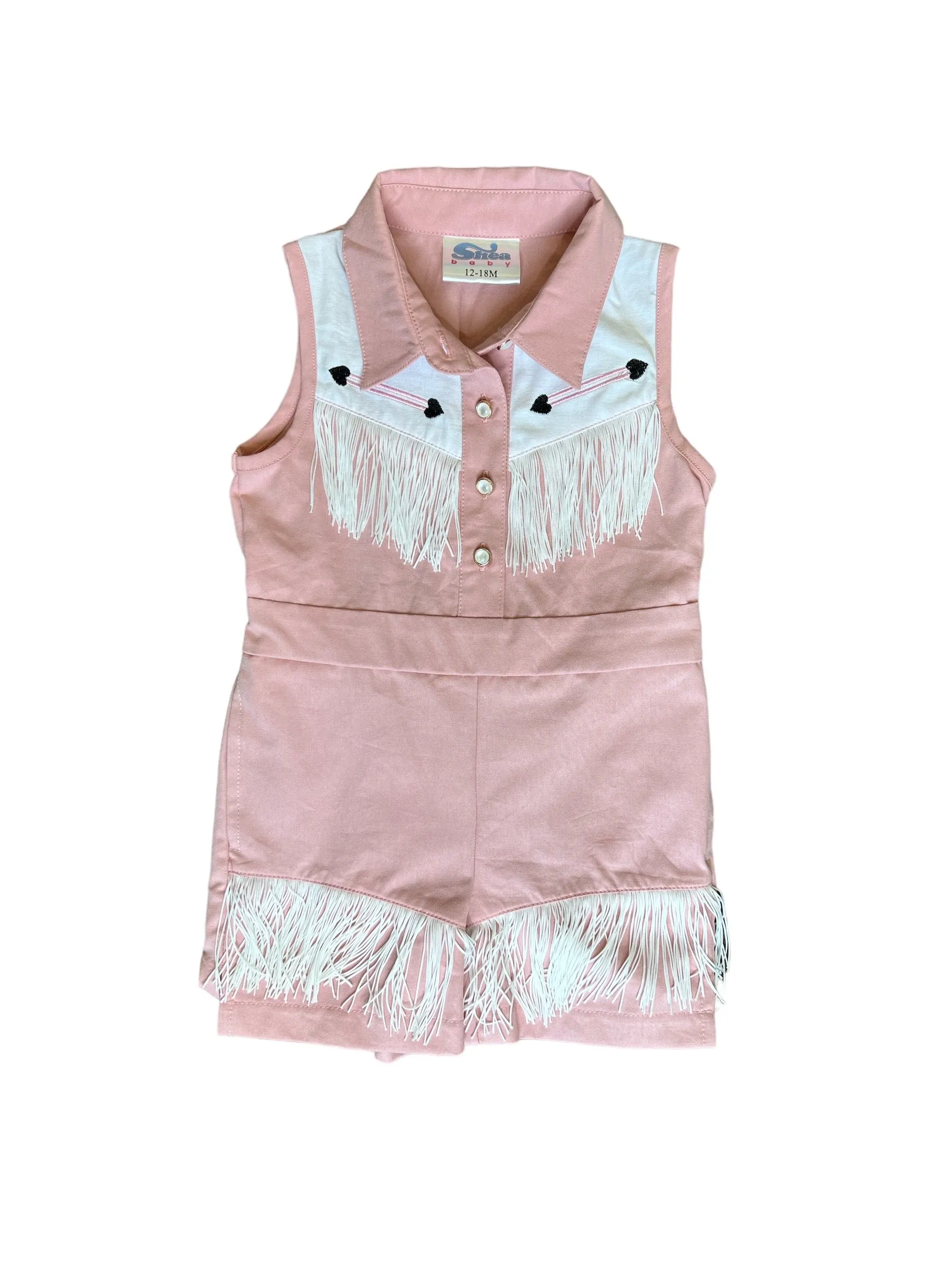 Pink Vintage Romper Kids (6-7)