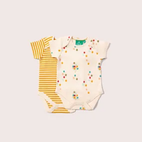 Rainbow Balloons Organic Baby Bodysuit Set - 2 Pack