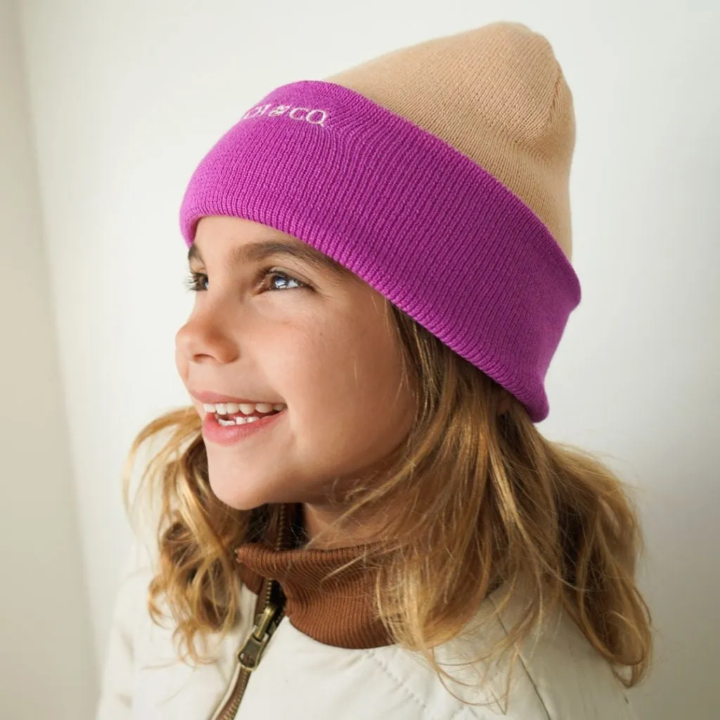Reversible Knit Hat - Oat Aster
