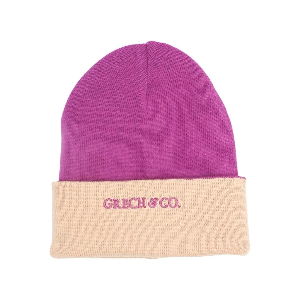 Reversible Knit Hat - Oat Aster