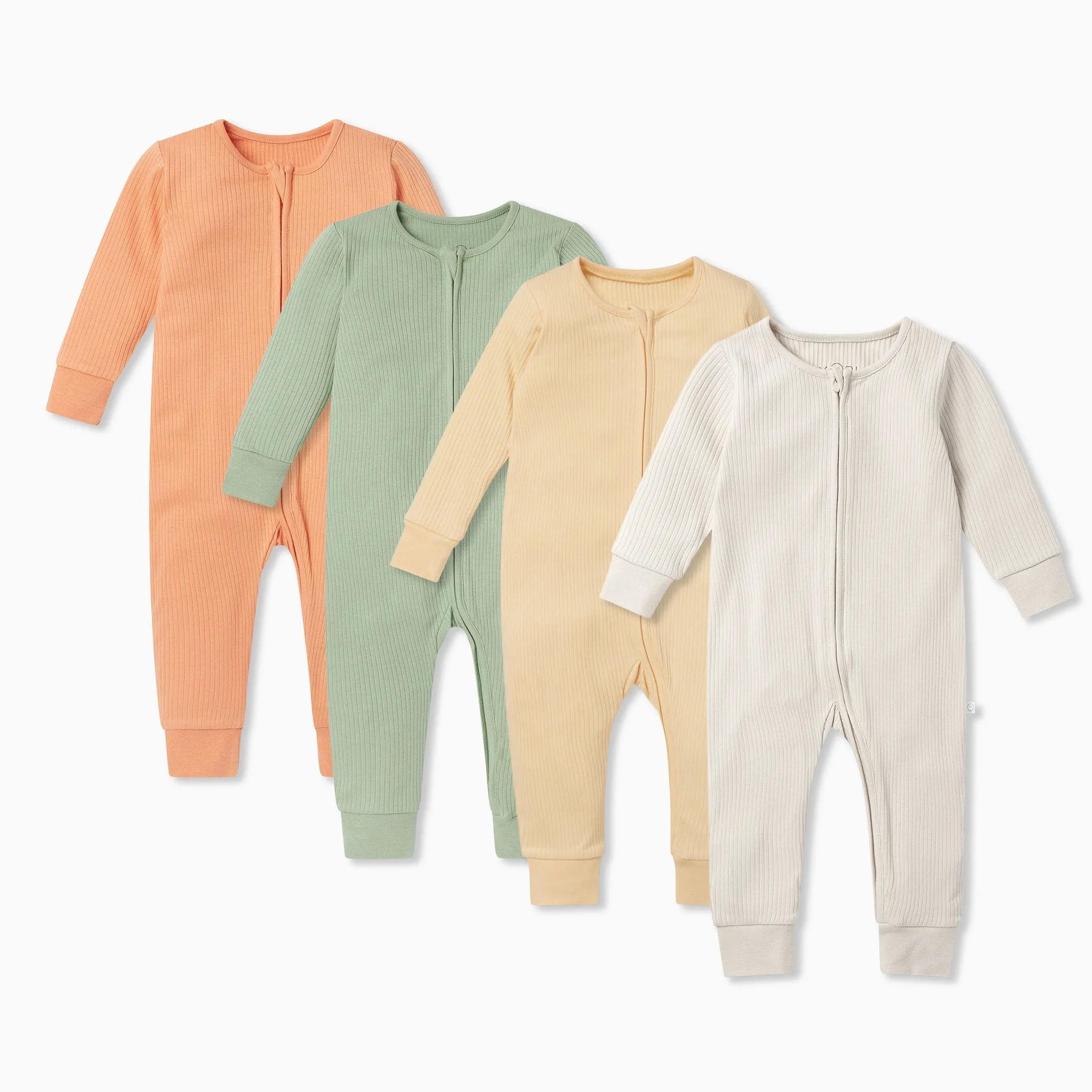 Ribbed Clever Zip Sleepsuit 4 Pack