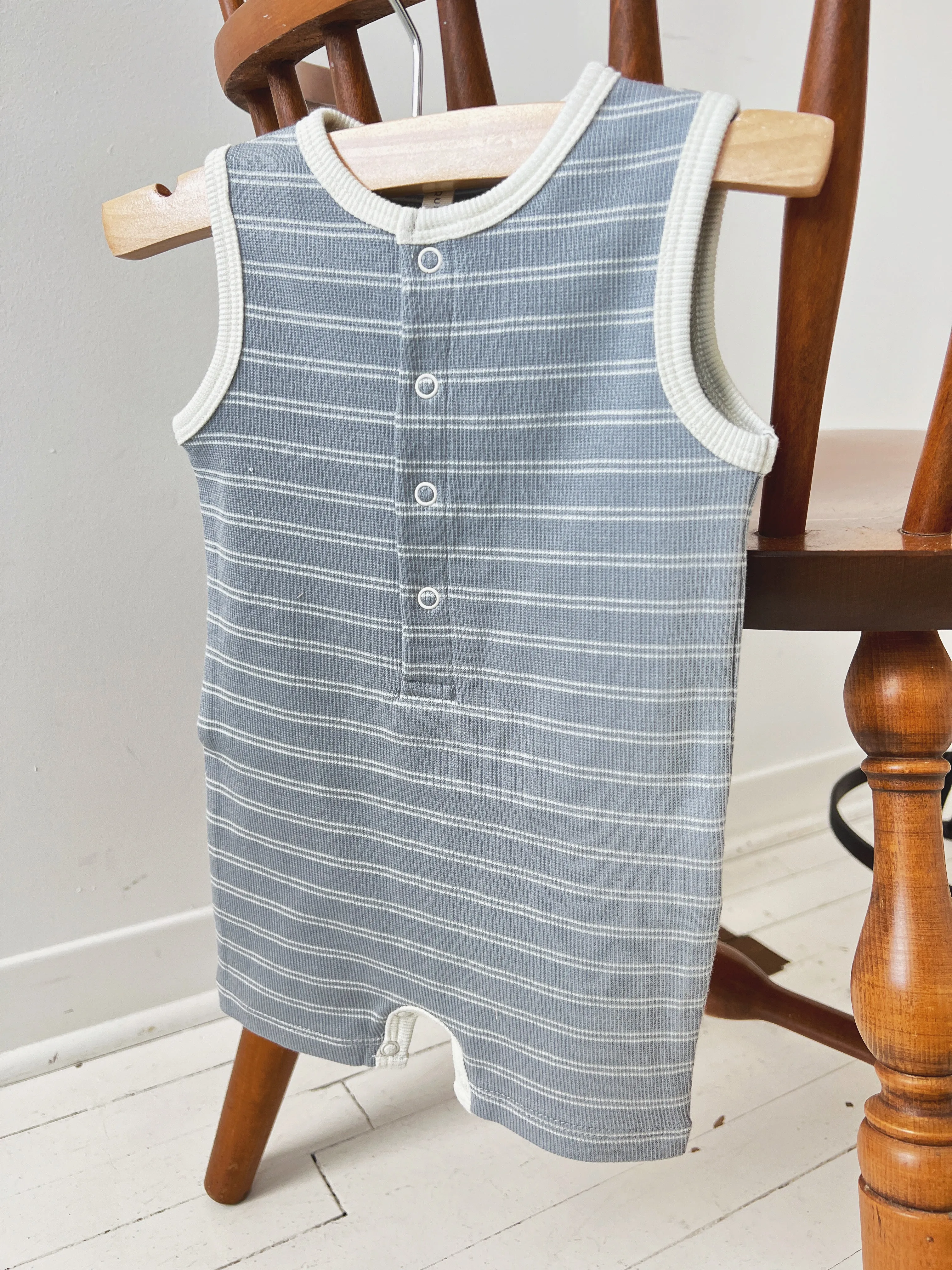Ribbed Henley Romper