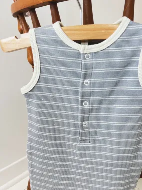 Ribbed Henley Romper