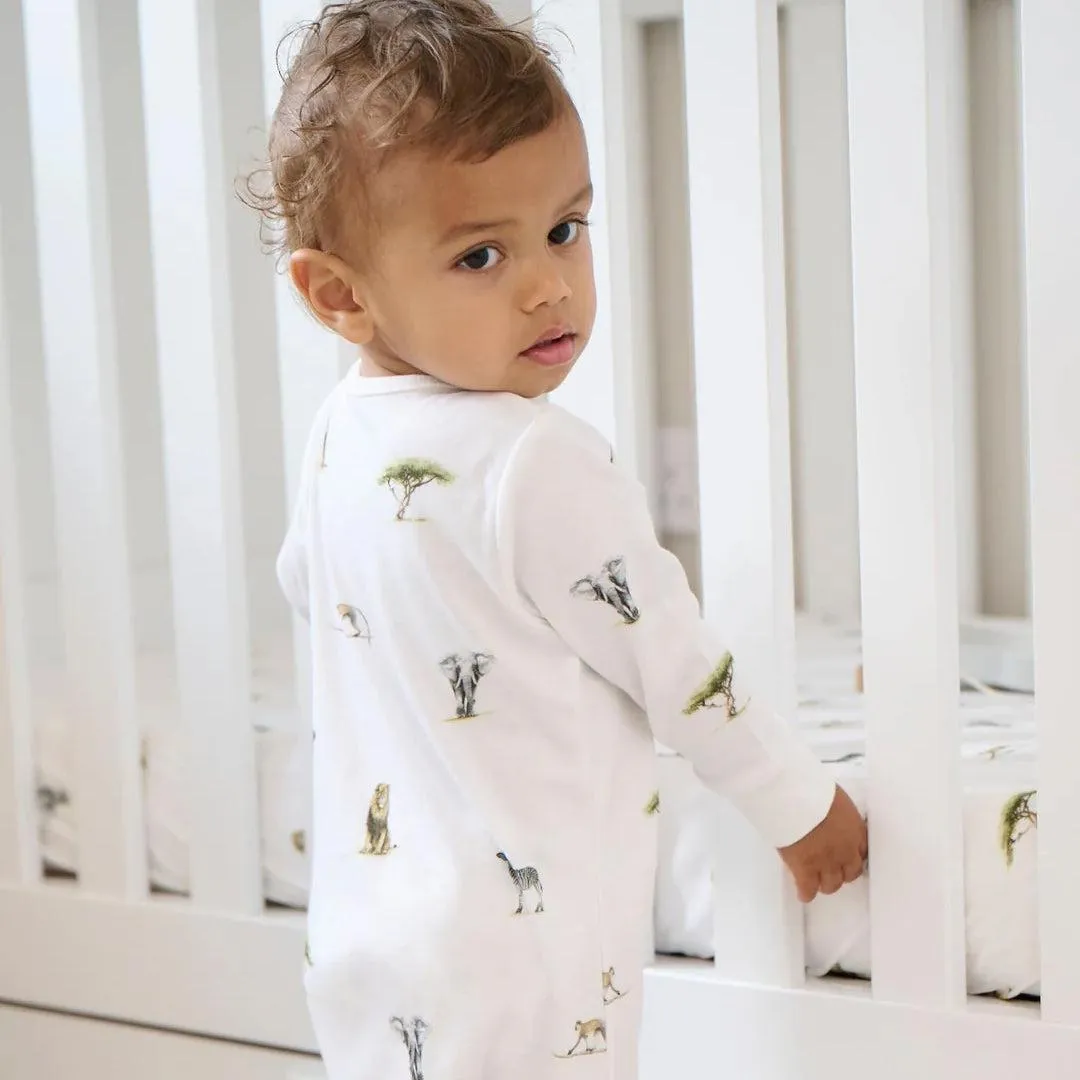 Rosa & Blue Sleepsuit - Safari