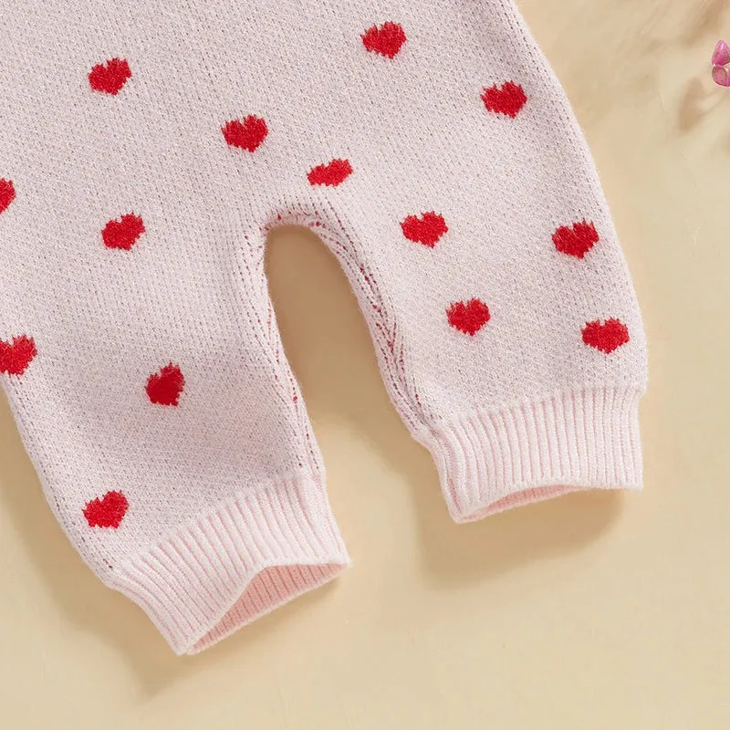 Ruffle Sleeve Heart Print Jumpsuit