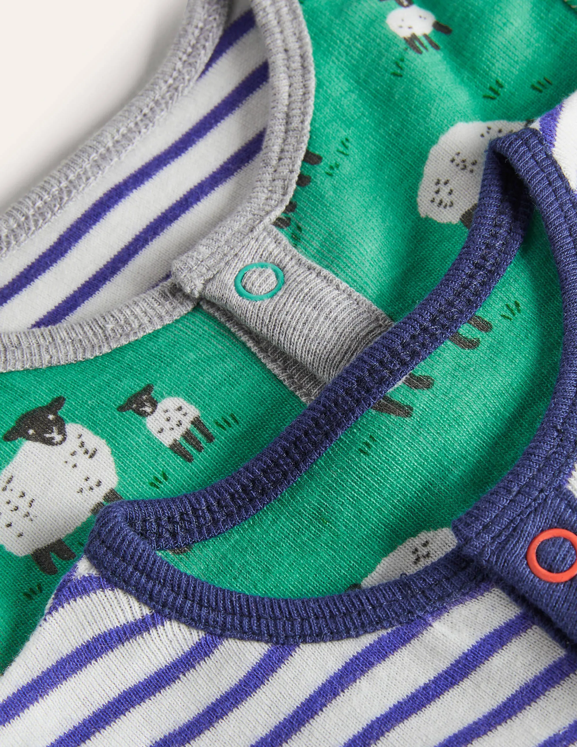Sheep Twin Pack Rompers-Asparagus Baby Sheep