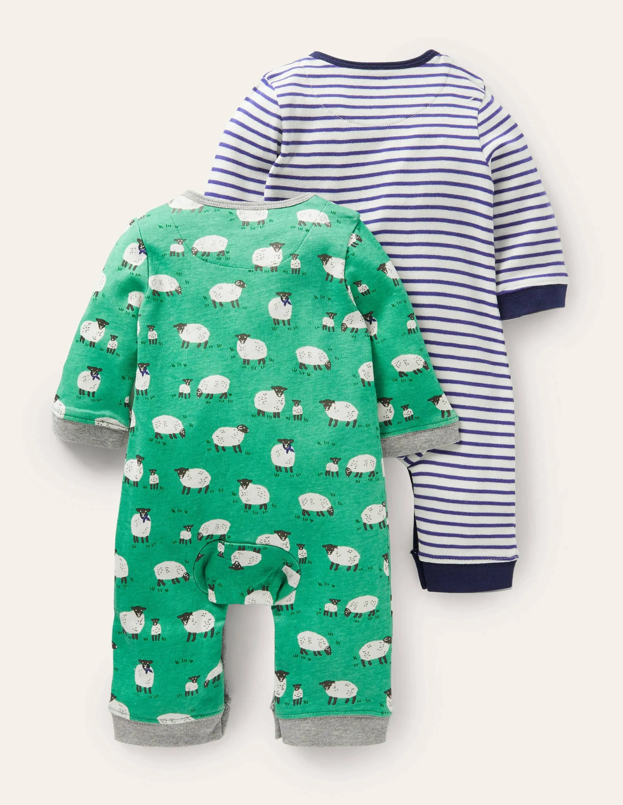 Sheep Twin Pack Rompers-Asparagus Baby Sheep