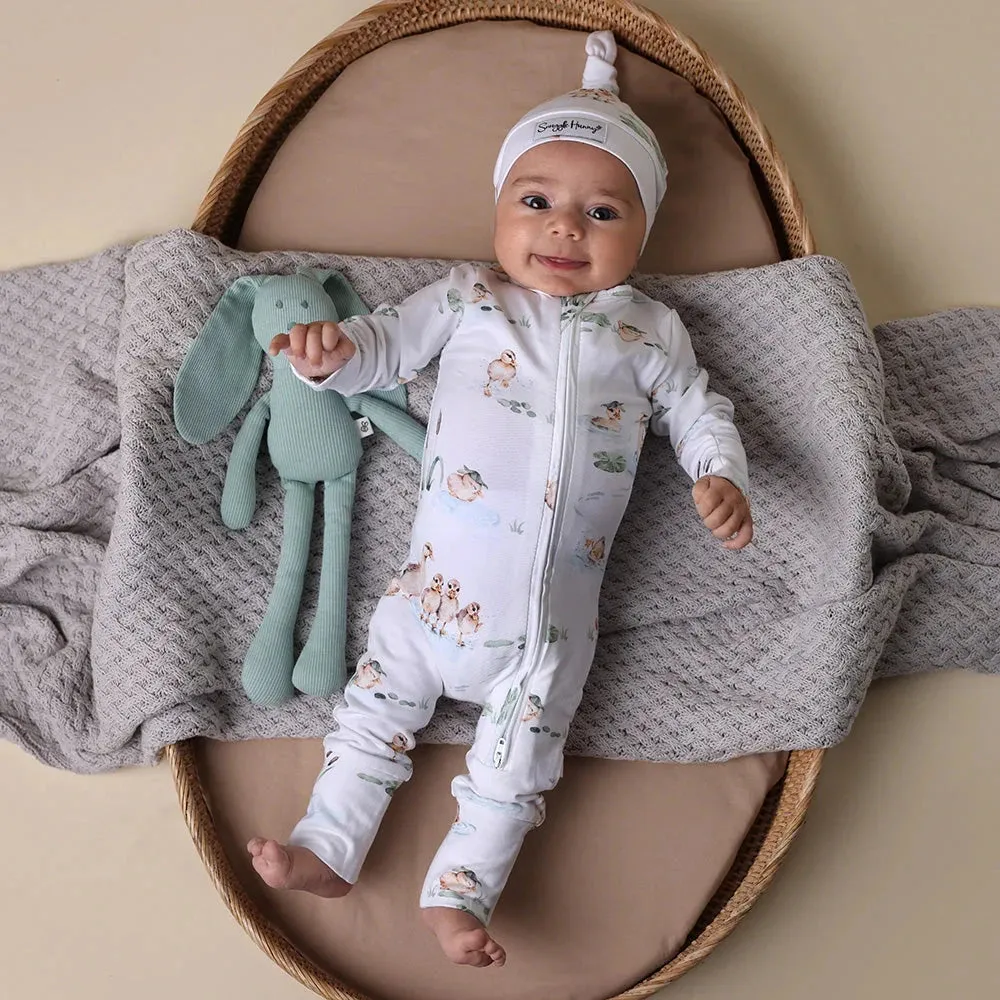 Snuggle Hunny - Organic Snugglesuit Convertible Romper | Duck Pond