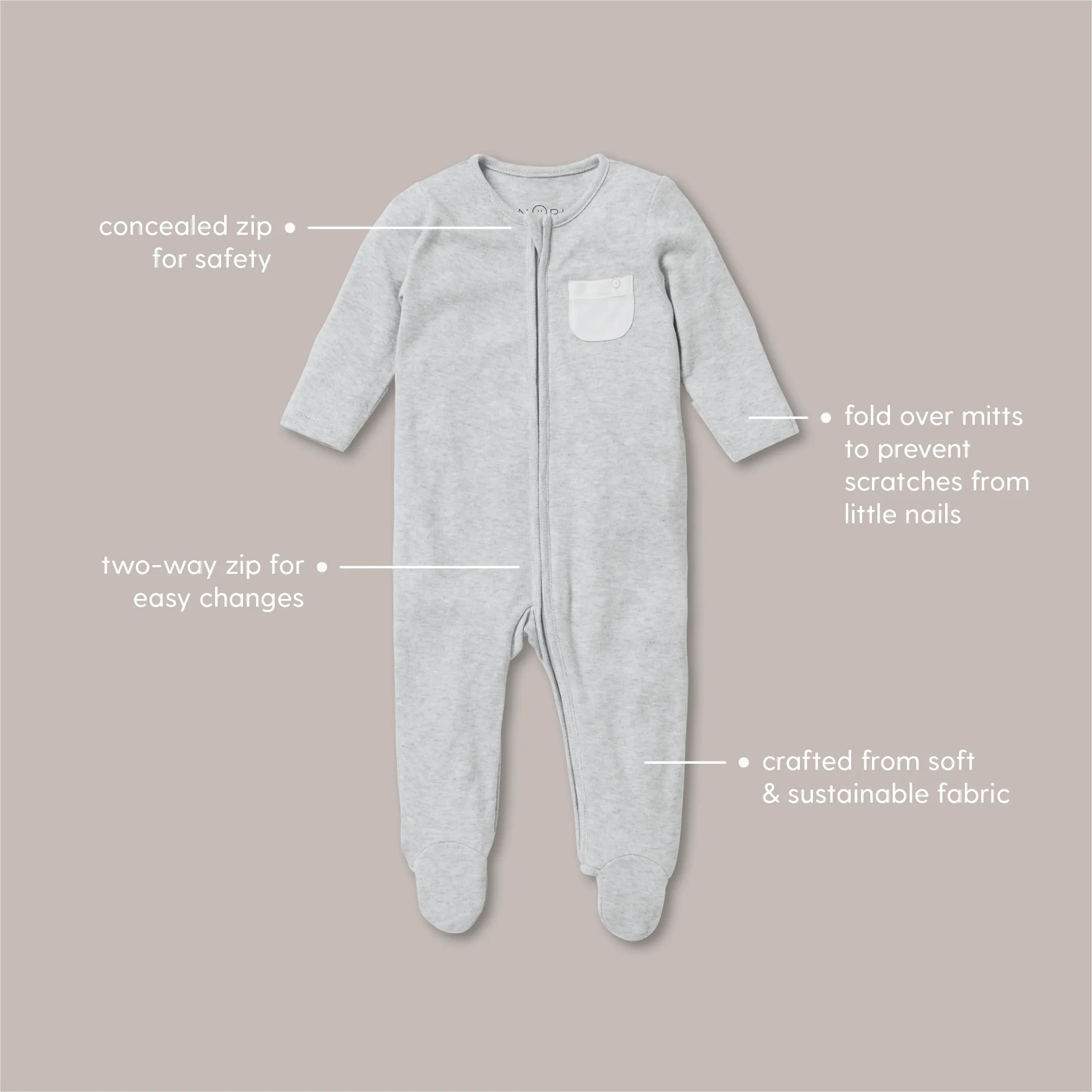 The Very Hungry Caterpillar Print Clever Zip Sleepsuit