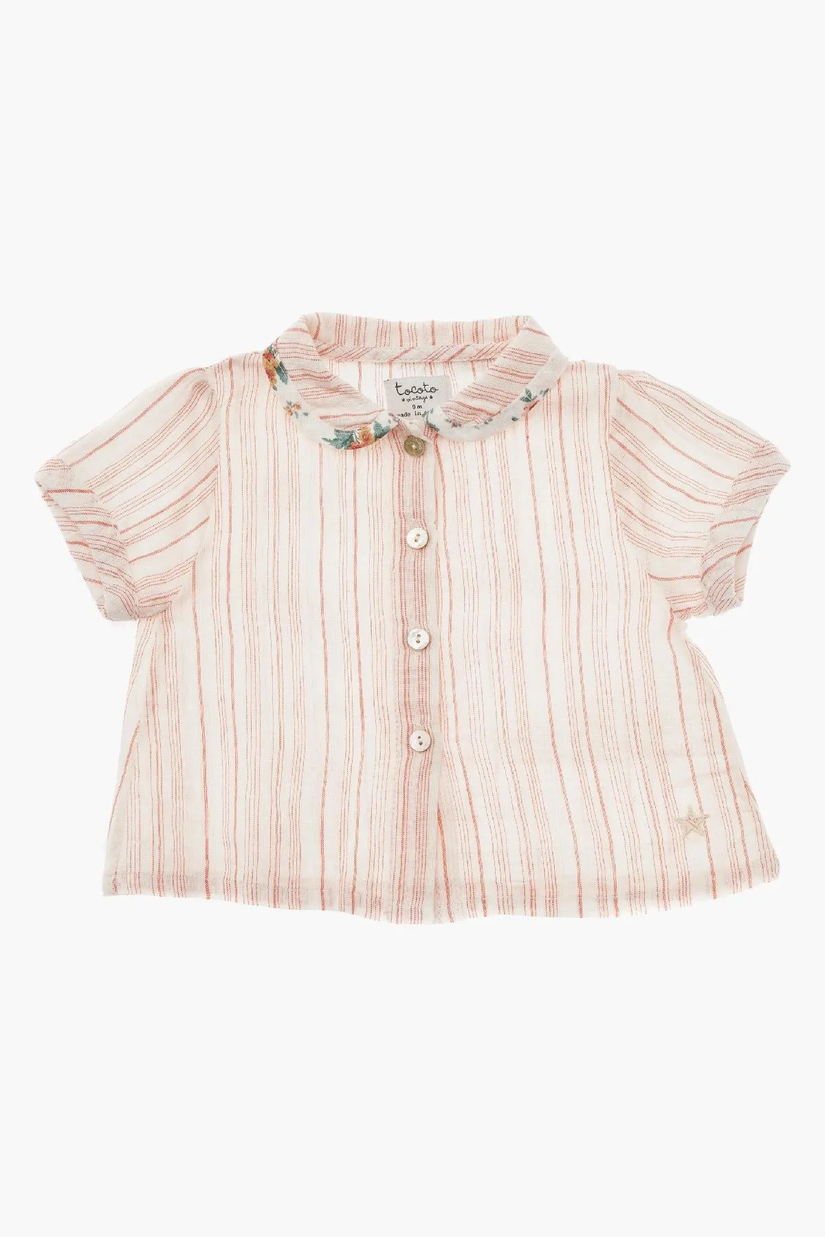 Tocoto Vintage Peter Pan Striped Baby Girls Set (Size 6M left)