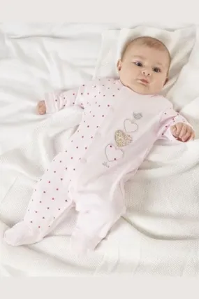 Triple Hearts Cotton Sleepsuit
