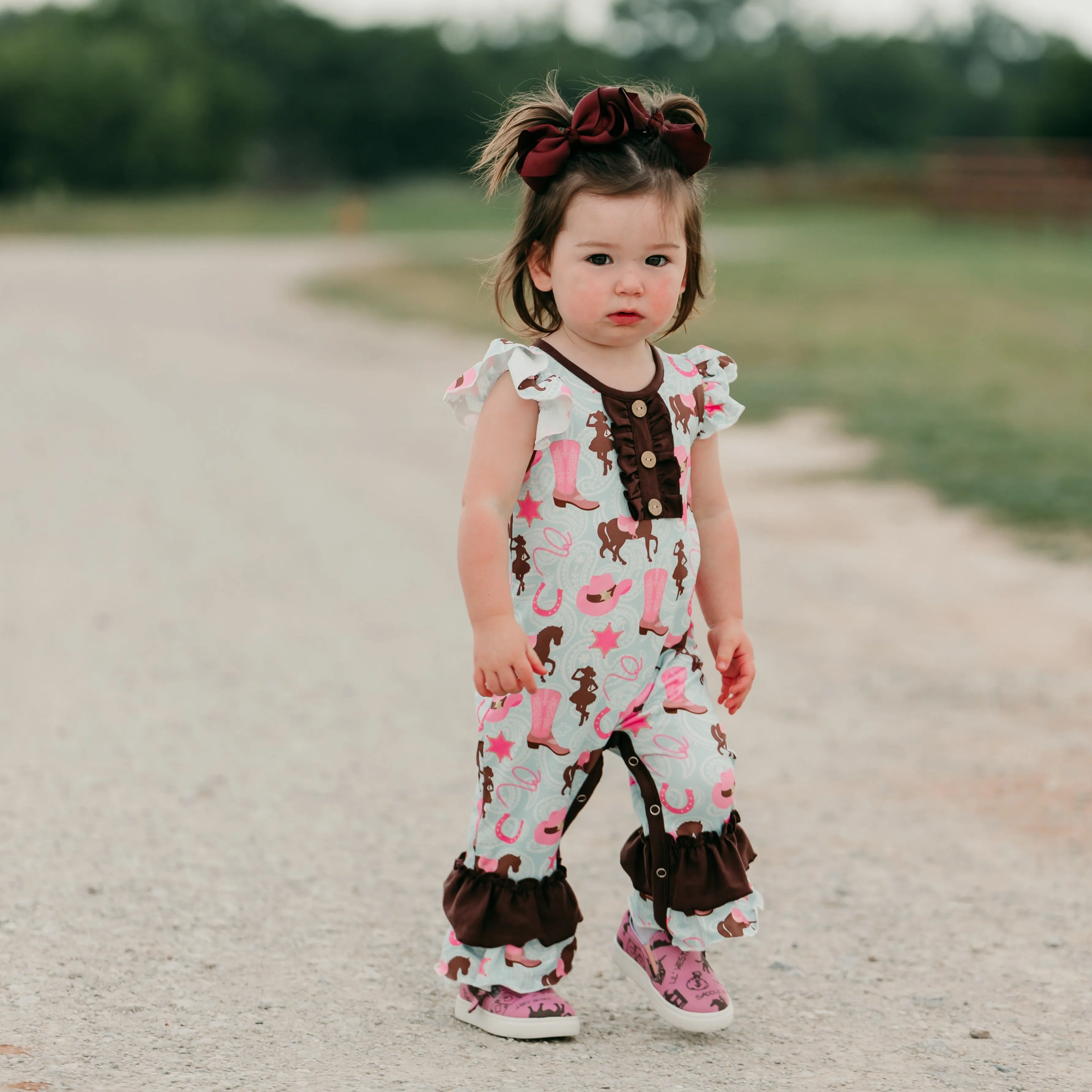 Turq Cowgirl Romper Baby (0-18m)
