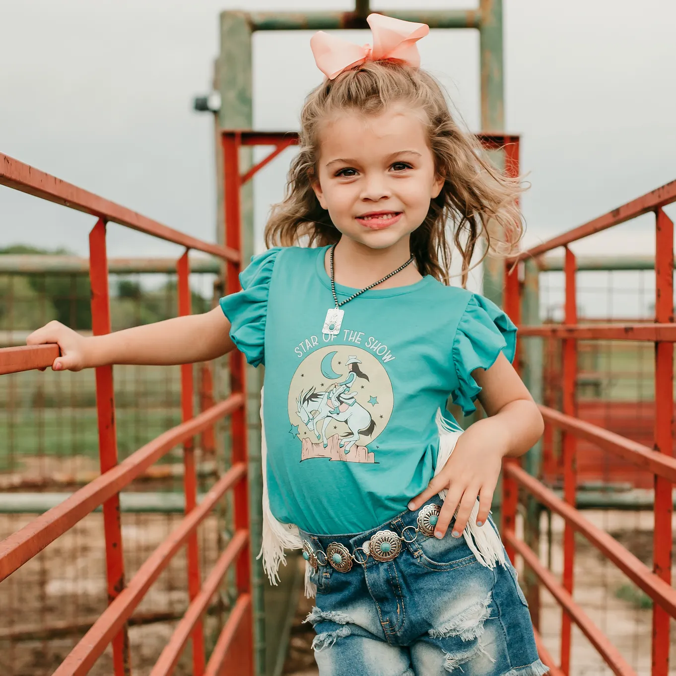 Turq Star of the Show Fringe Shirt (2T-5T)
