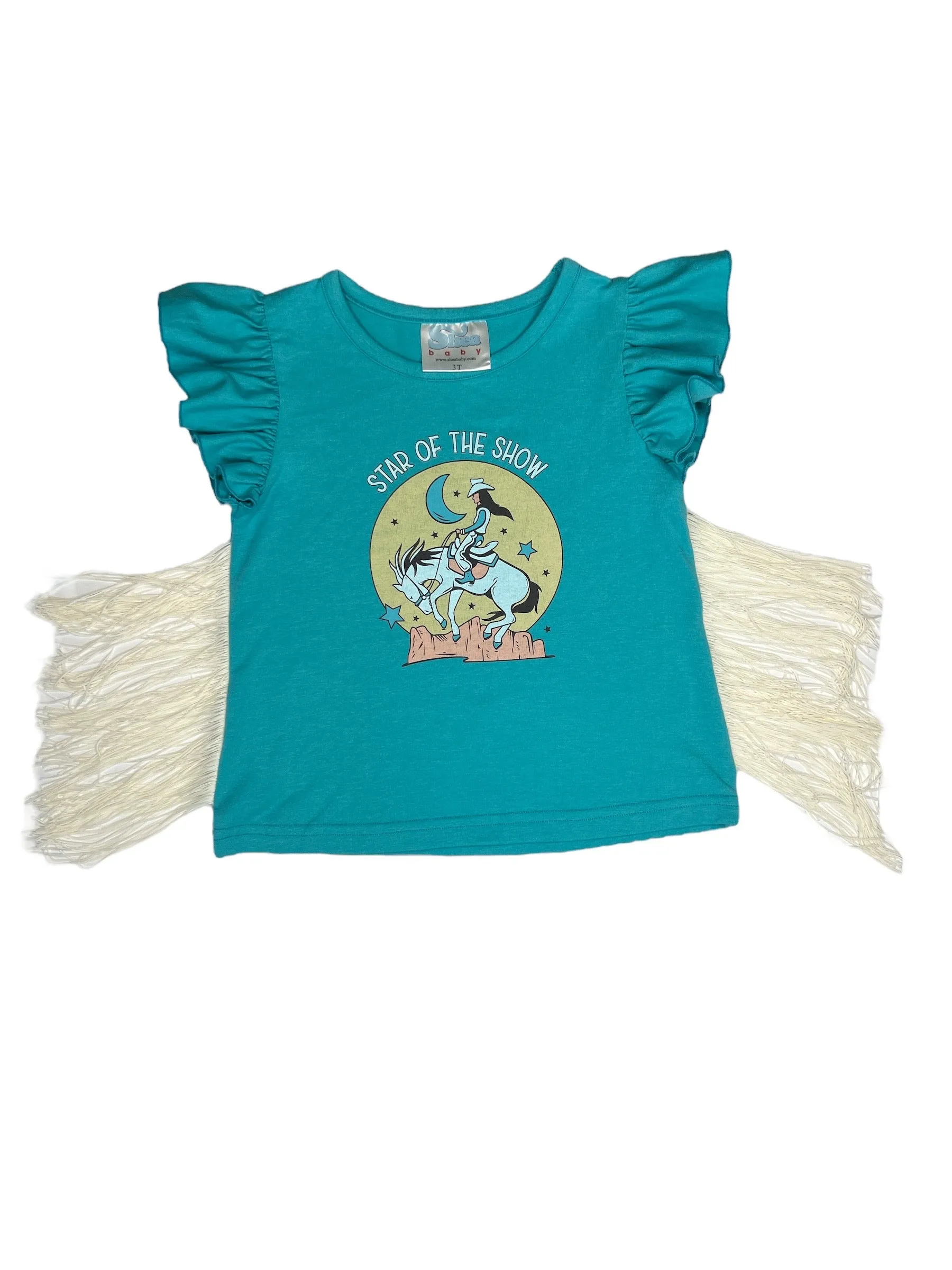Turq Star of the Show Fringe Shirt (2T-5T)