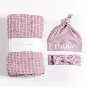 Waffle Blanket Set - Lotus