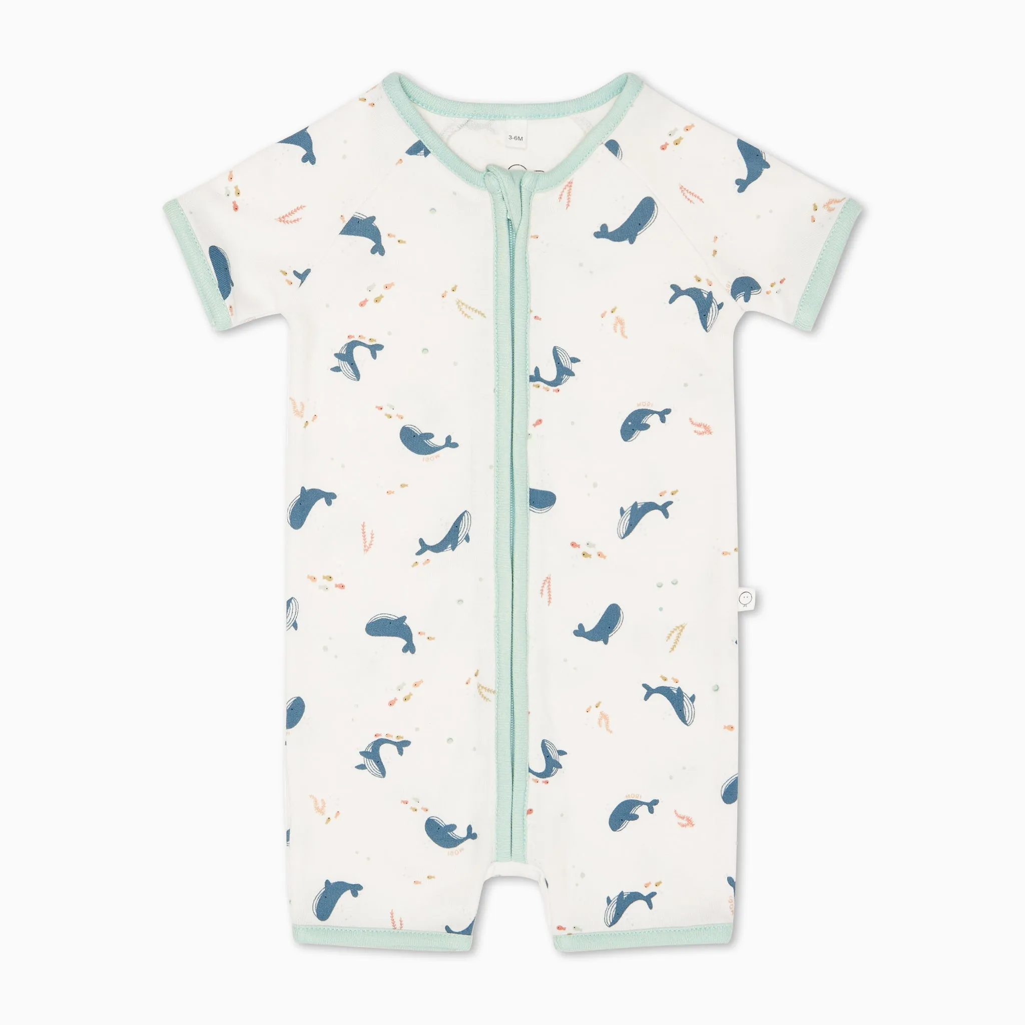 Whale Print Zip Summer Sleepsuit
