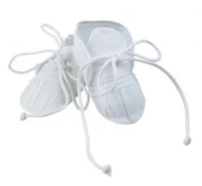 White Unisex Booties with Ties