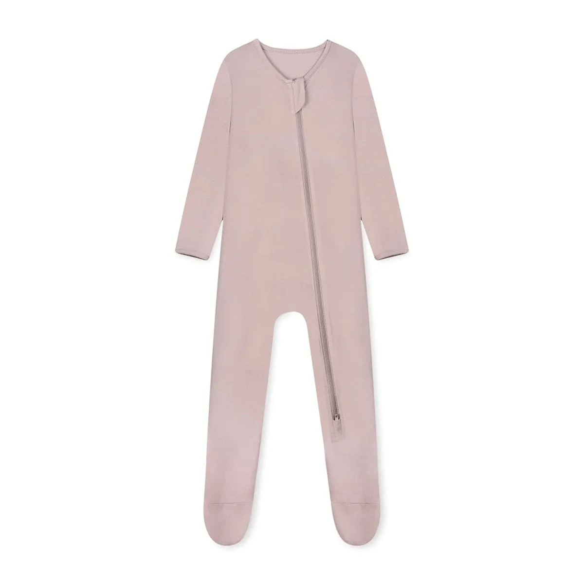 Zipper Romper Baby Footie Pajamas - Dark Pink